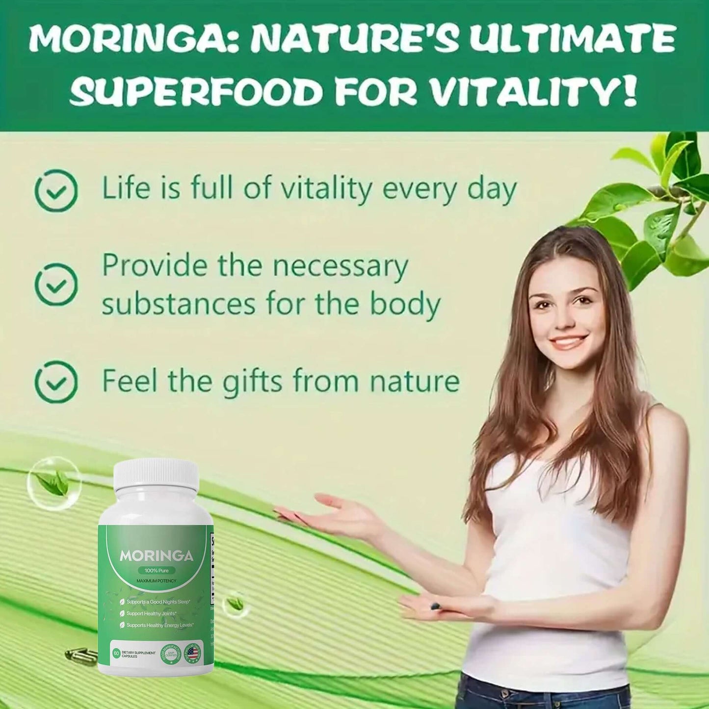 Pura Moringa Leaf – Energy, Metabolism & Immune Support
